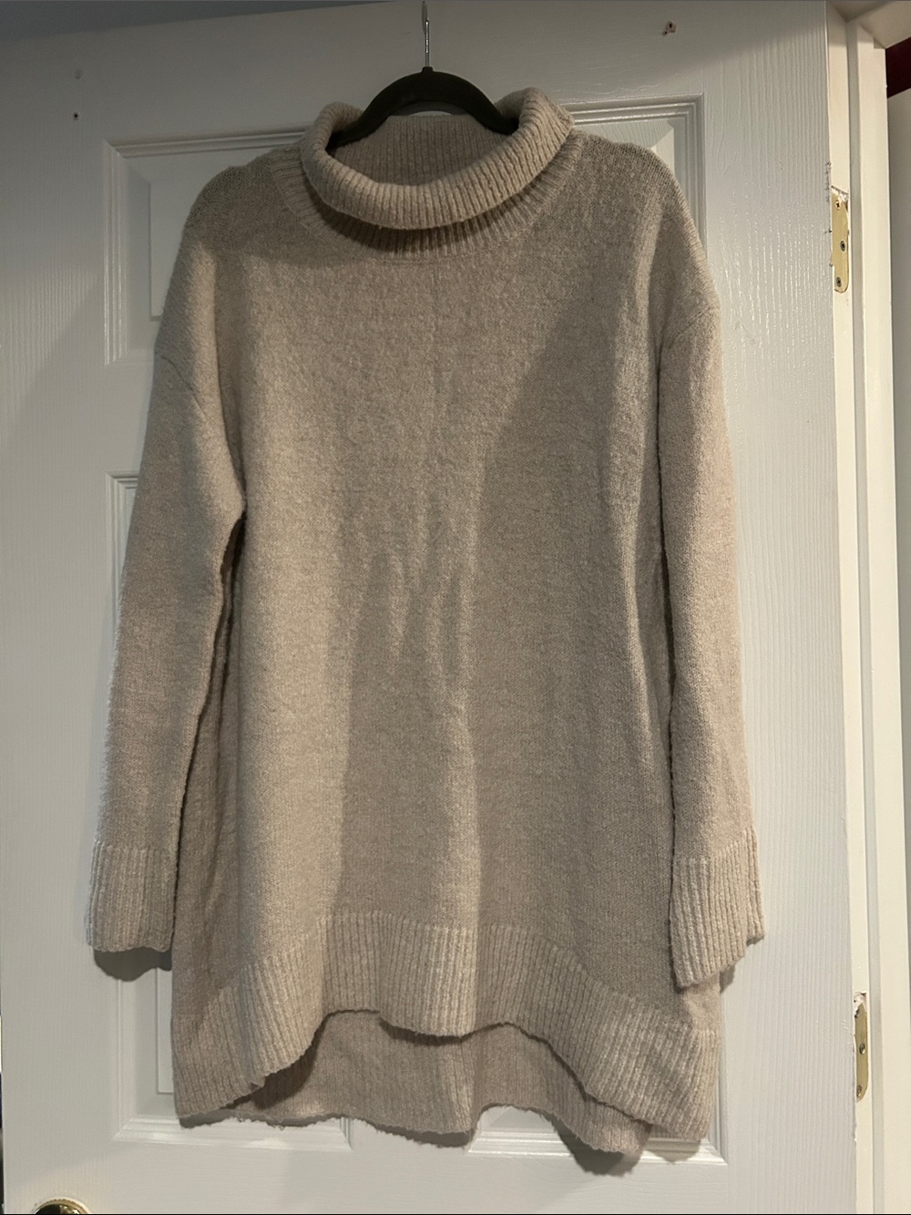 Zara Knit Oversized Cream Turtleneck Sweater